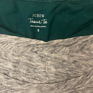 2 J. Crew Tissue Tees - Long-sleeved | Size S - green, gray